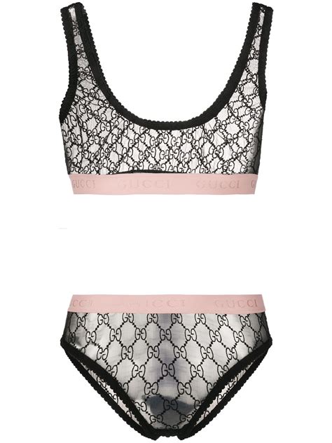 Gucci Tulle Jacquard Bra Set 